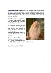 English worksheet: Albus Dumbledor from Harry Potter