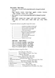 English Worksheet: how much