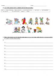 English Worksheet: what do you do everyday? 