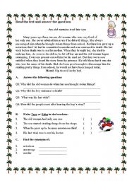 English Worksheet: the woman and her son