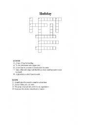 English worksheet: holiday word puzzle