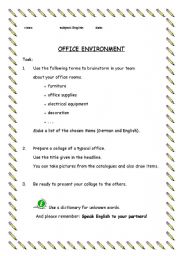 English worksheet: Office environment