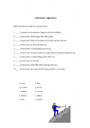 English worksheet: Character Adjectives