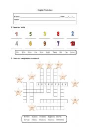 English Worksheet: Numbers