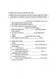 English Worksheet: vocabulary quiz