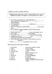 English Worksheet: vocabulary quiz