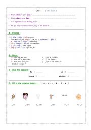 English Worksheet: my body