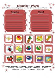 English Worksheet: Fruits and Vegetables