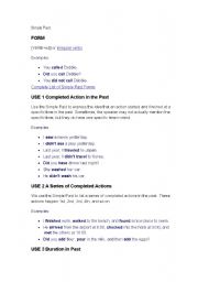 English Worksheet: simple past