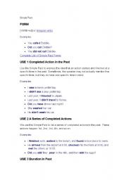 English worksheet: simple past