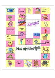 School objects board game