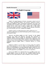 English Worksheet: The English language