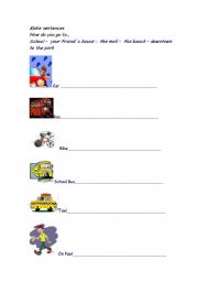 English worksheet: How do you go to....