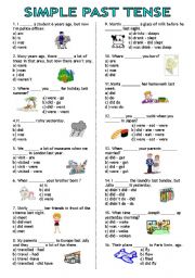 English Worksheet: Simple Past Tense test