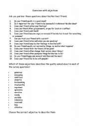 English worksheet: Practicing Simple Present and adjectives
