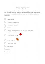 English Worksheet: Nature Scavenger Hunt