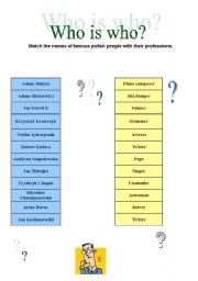English worksheet: Who is who? 
