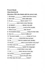 English Worksheet: present simple