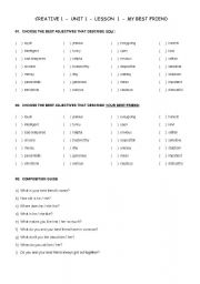 English worksheet: My best friend