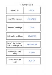 English worksheet: Adjective domino