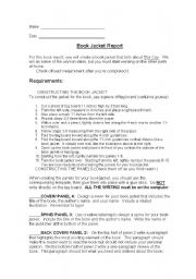 English Worksheet: The Cay Book Jacket  Project