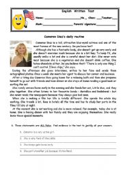 English Worksheet: 7th form test- Cameron Diaz