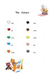 English Worksheet: Colours 