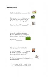 English Worksheet: In Flanders Fields 