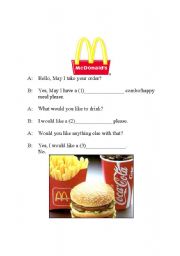 English Worksheet: Going to McDonalds