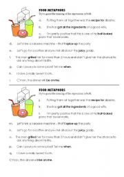 English worksheet: Food Metaphors