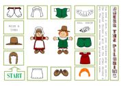 English Worksheet: DRESS THE PILGRIMS