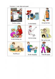 English worksheet: household chores