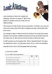 English Worksheet: Louis Armstrong