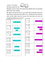 English Worksheet: dice game
