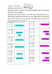 English worksheet: dice game