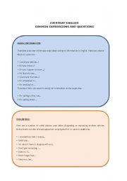 English worksheet: Common Expressions