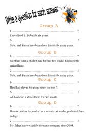 English Worksheet: making questions