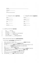 English Worksheet: quiz  (present continuous)