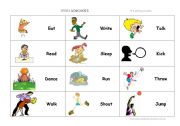 English Worksheet: Verbs Dominoes Game