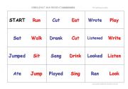 English worksheet: Past  Tense + Present Tense Verbs Dominoes