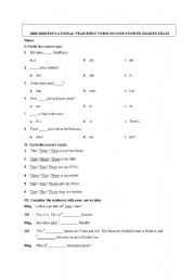 English worksheet: revision of verb to be this that there is there are