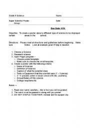English worksheet: Super Science Poster 