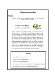 English Worksheet: Reading Comprehension Exam on Animals (7 different activities)