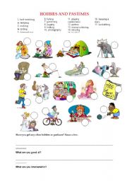 English Worksheet: Hobbies and Pastimes