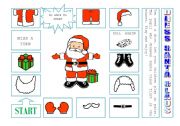 English Worksheet: DRESS SANTA CLAUS