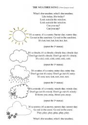 English Worksheet: Whats the Weather Like - SONG