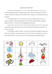 English Worksheet: Seasons and Weather Reading Comprehension