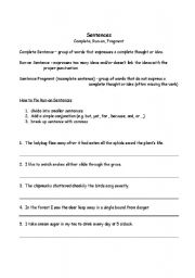 English worksheet: Sentences