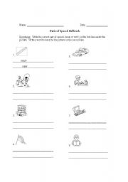 English Worksheet: Parts of Speech (noun or verb)