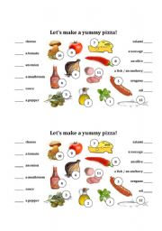 English Worksheet: Making a yummy pizza